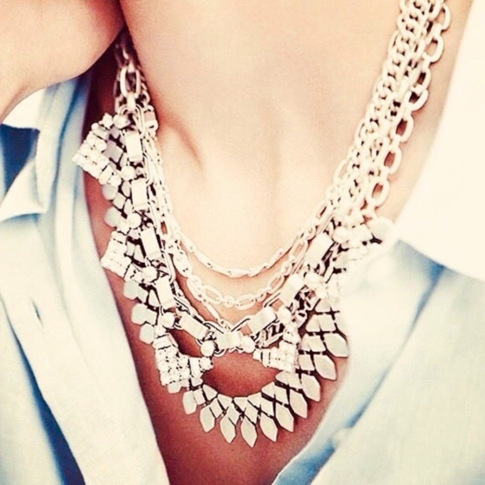 Stella & Dot | Versatile 5-in-1 ⚔️SILVER SUTTON⚔️ Statement Necklace - Picture 2 of 8
